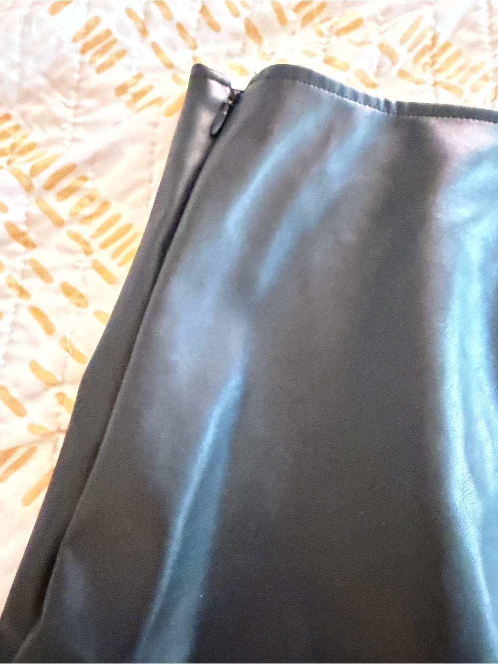 Wild Fable Black Faux Leather Mini Skirt XXL Y2K A-Line Vegan Leather NWT - Picture 5 of 7